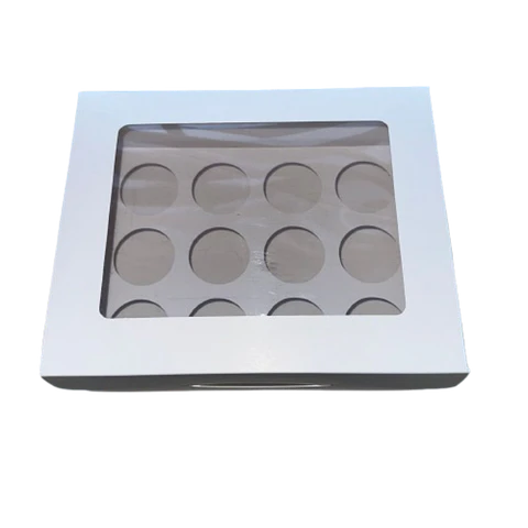 Pack 5 Caja Con Ventana Para 12 Shot 60ml Cartulina Blanca