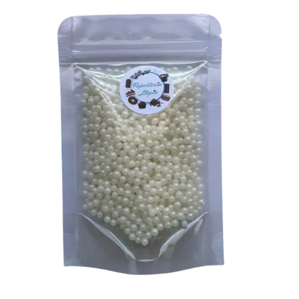 Perlas Blancas Brillante Comestibles 4mm 70g 1