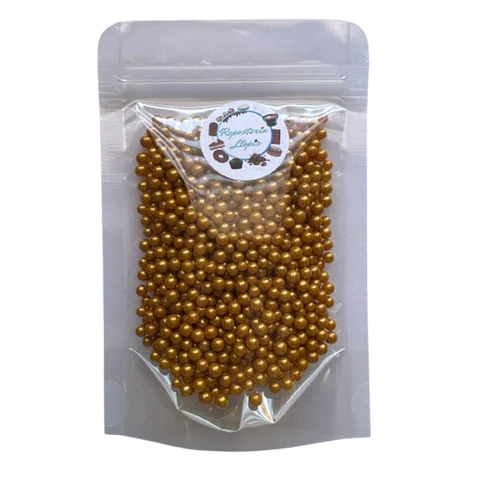 Perlas Doradas Brillante Comestibles 4mm 70g
