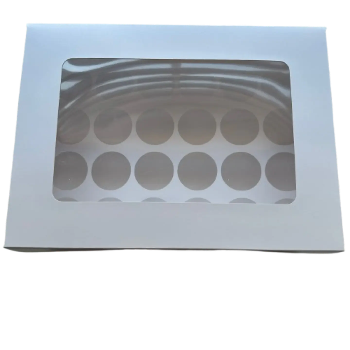 Pack 5 Caja Con Ventana Para 24 Shot 60ml Cartulina Blanca 1