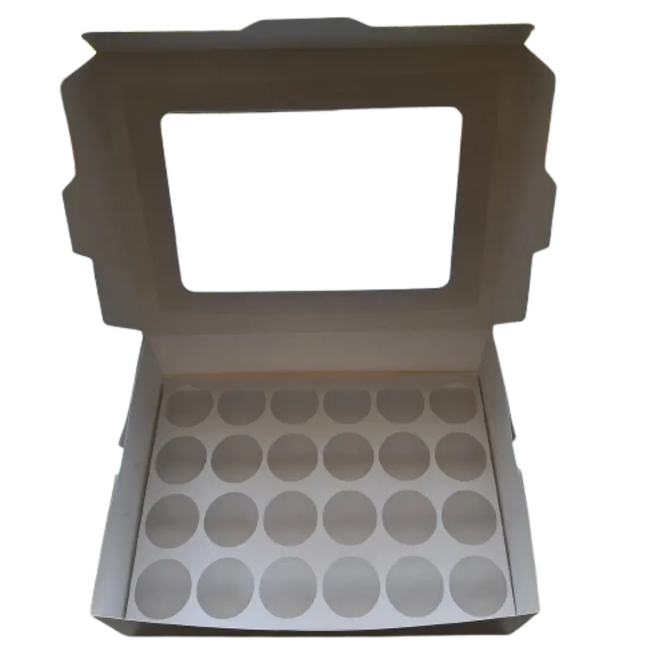 Pack 5 Caja Con Ventana Para 24 Shot 60ml Cartulina Blanca 2