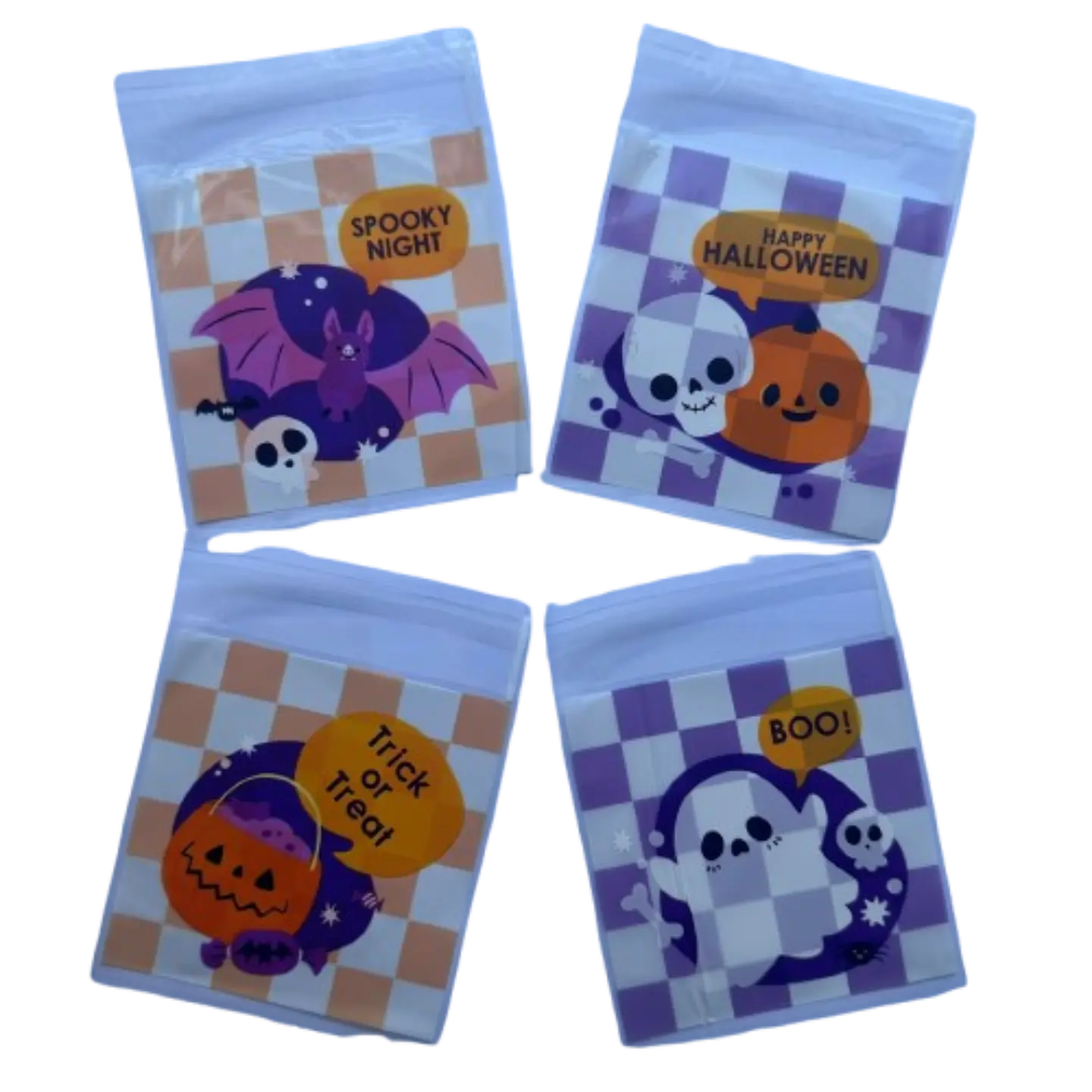Bolsas Halloween C Celofan Autoadhesivas 100un 10x10+2cm 1