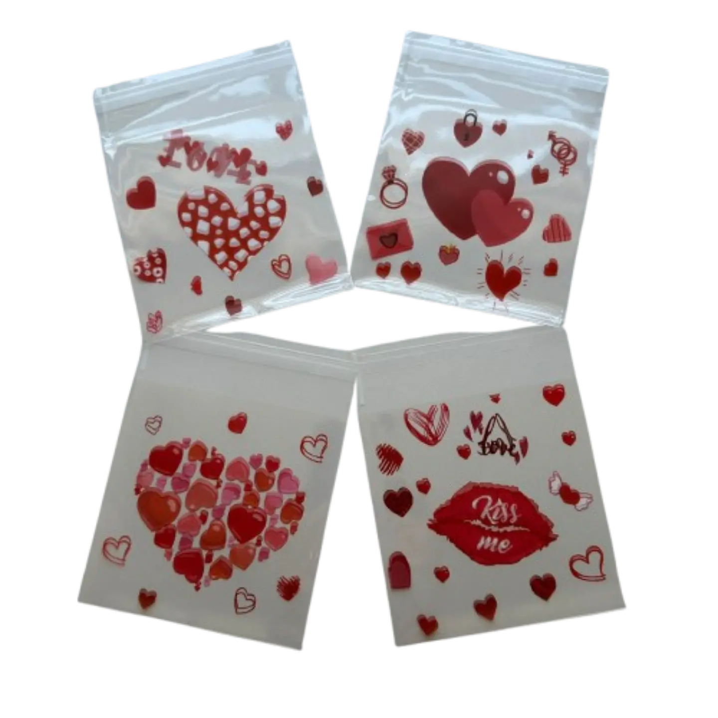 Bolsas San Valentin B Celofan Autoadhesivas 100un 10x10+2cm 1