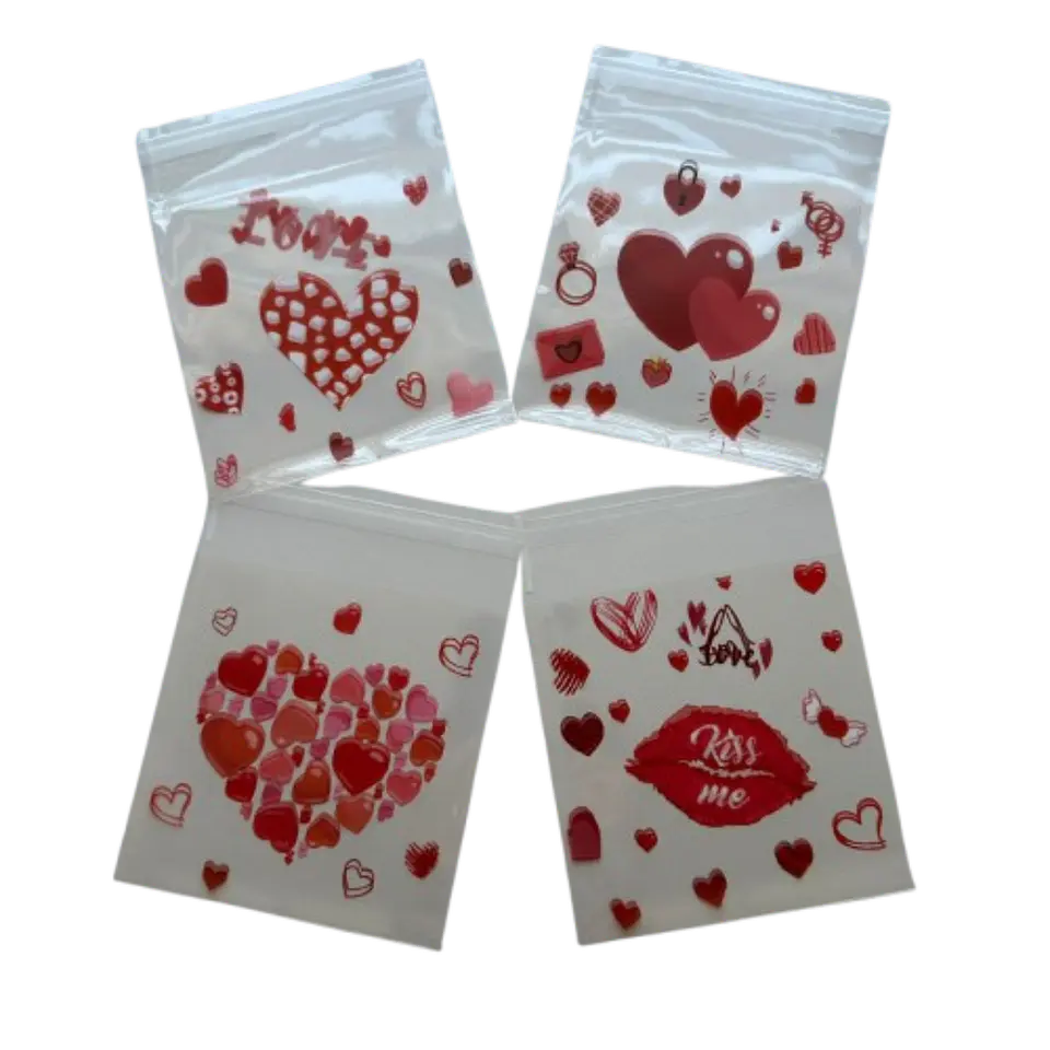 Bolsas San Valentin B Celofan Autoadhesivas 100un 10x10+2cm 1