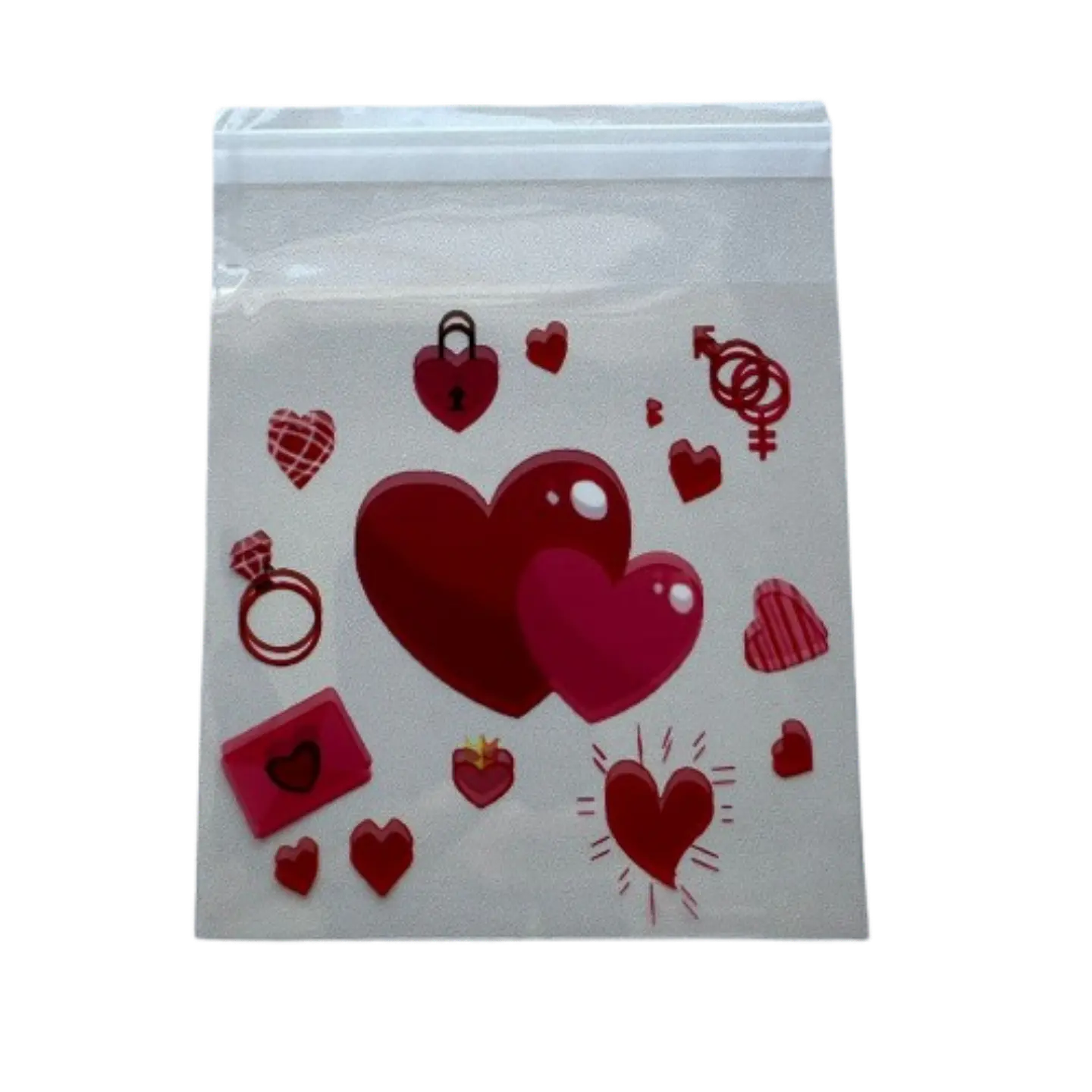 Bolsas San Valentin B Celofan Autoadhesivas 100un 10x10+2cm 2