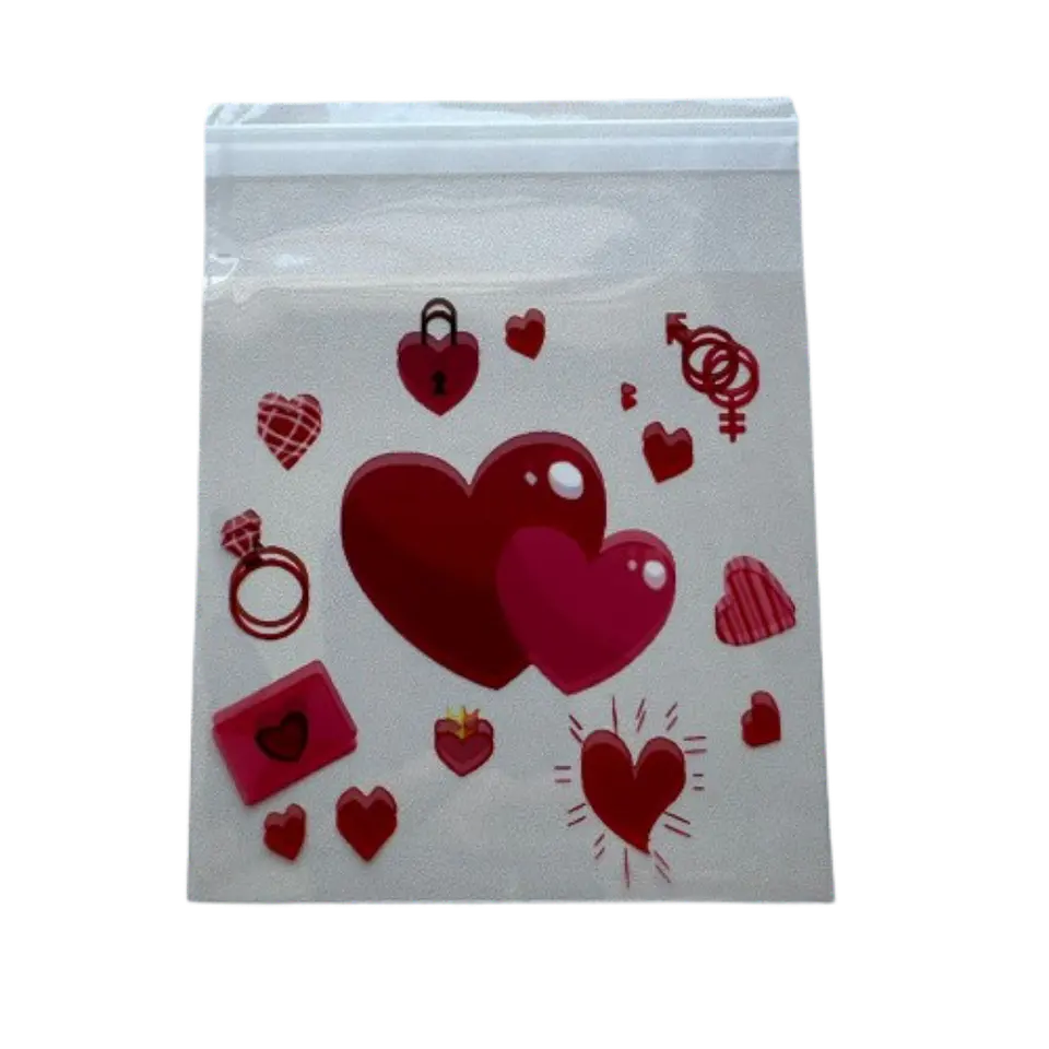 Bolsas San Valentin B Celofan Autoadhesivas 100un 10x10+2cm 2