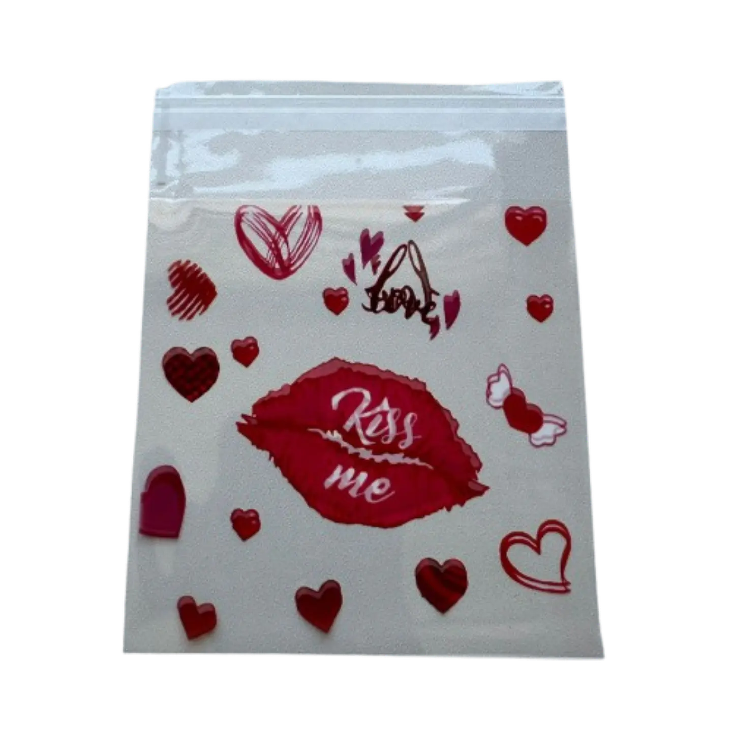 Bolsas San Valentin B Celofan Autoadhesivas 100un 10x10+2cm 5