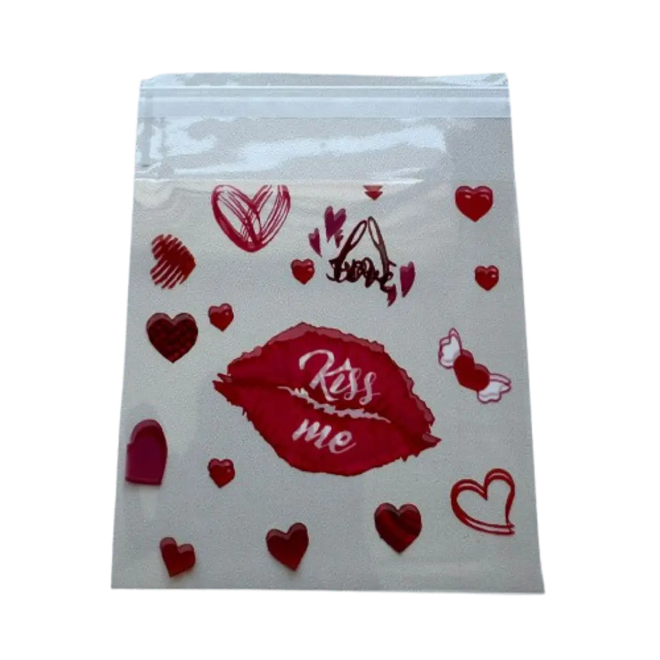 Bolsas San Valentin B Celofan Autoadhesivas 100un 10x10+2cm 5