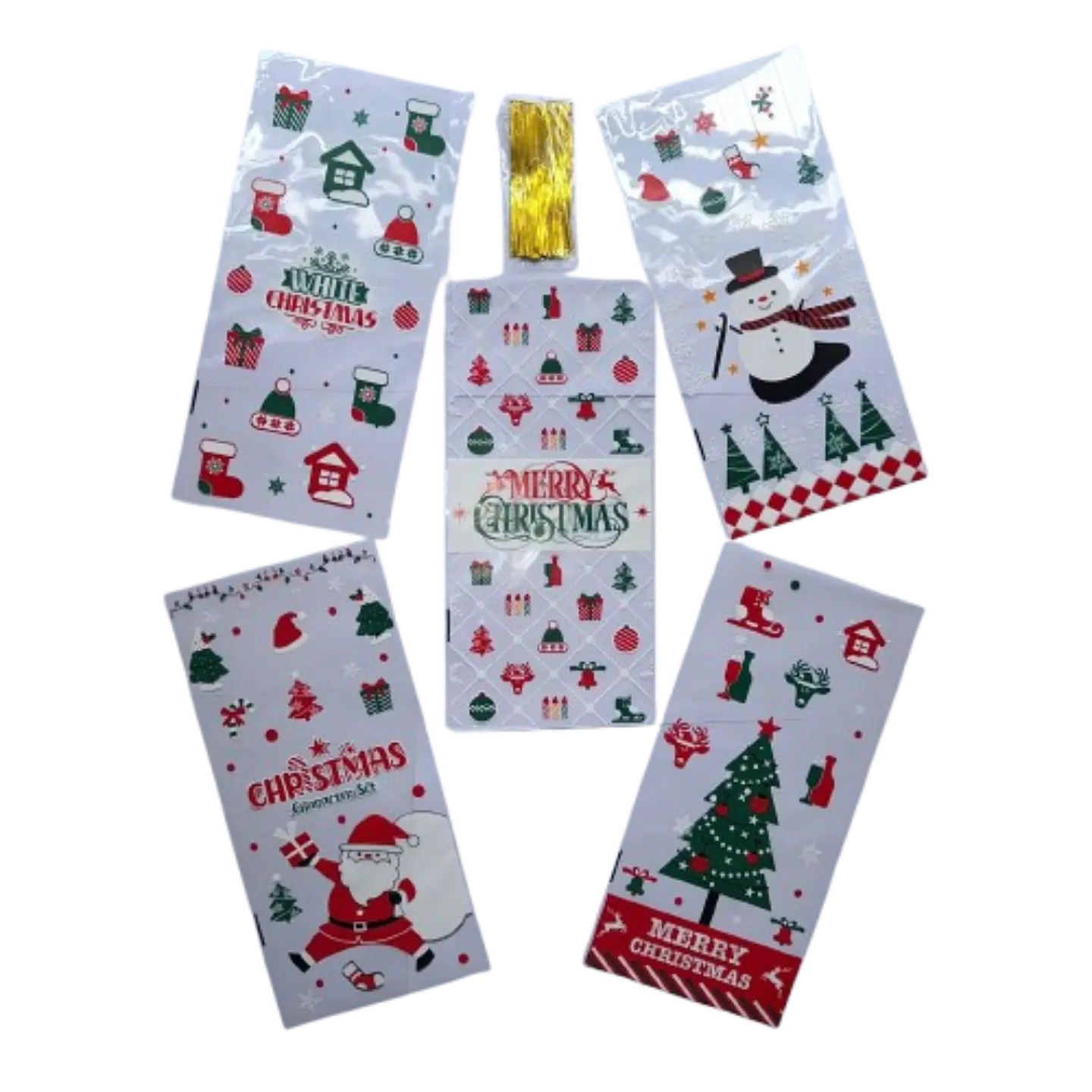 Bolsas Navidad A Celofan 20un 27x13cm 1