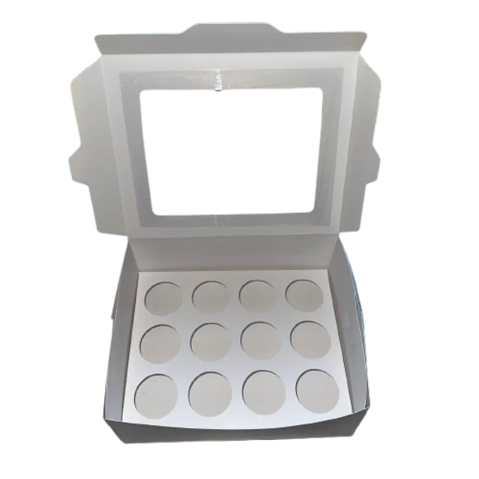 Caja Con Ventana Para 12 Shot 60ml Cartulina Blanca 2