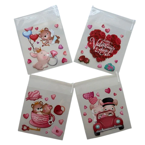 Bolsas San Valentin C Celofan Autoadhesivas 100un 10x10+2cm