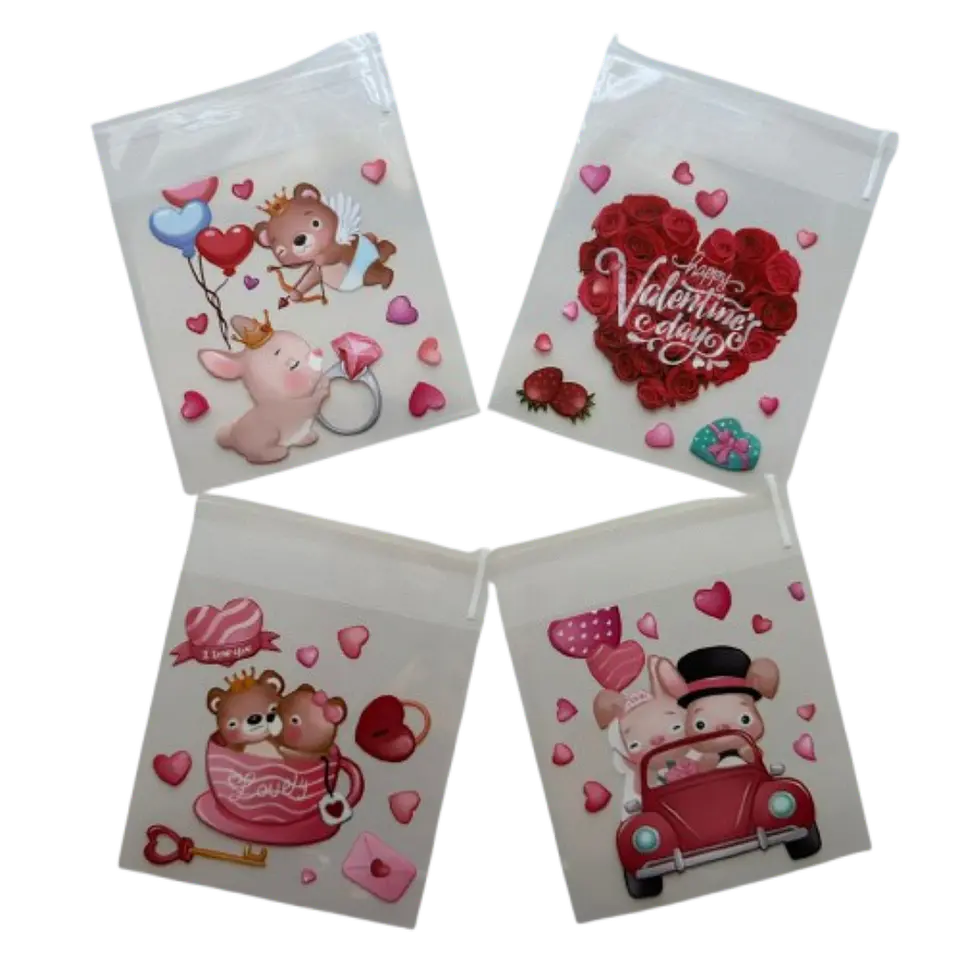 Bolsas San Valentin C Celofan Autoadhesivas 100un 10x10+2cm 1
