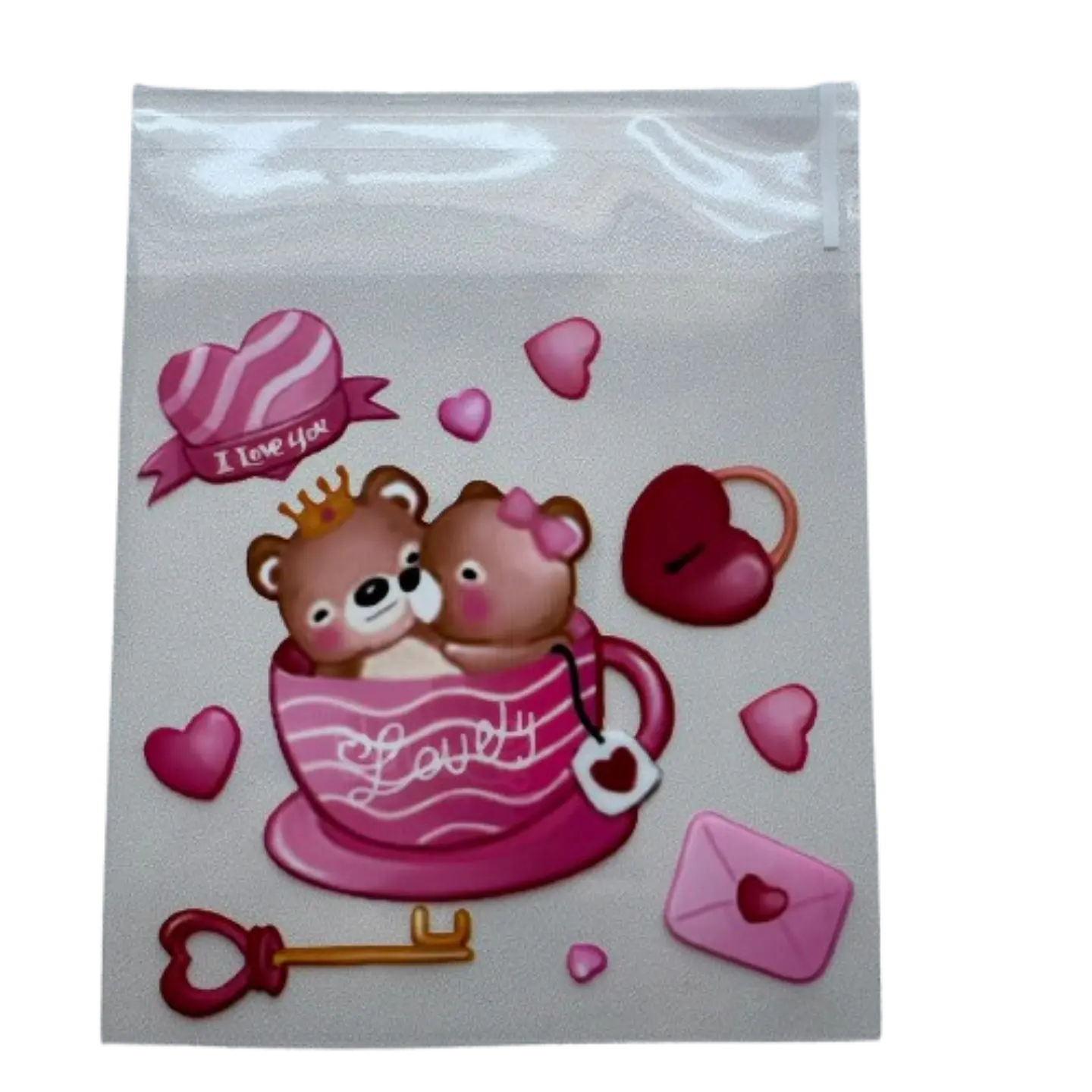 Bolsas San Valentin C Celofan Autoadhesivas 100un 10x10+2cm 2