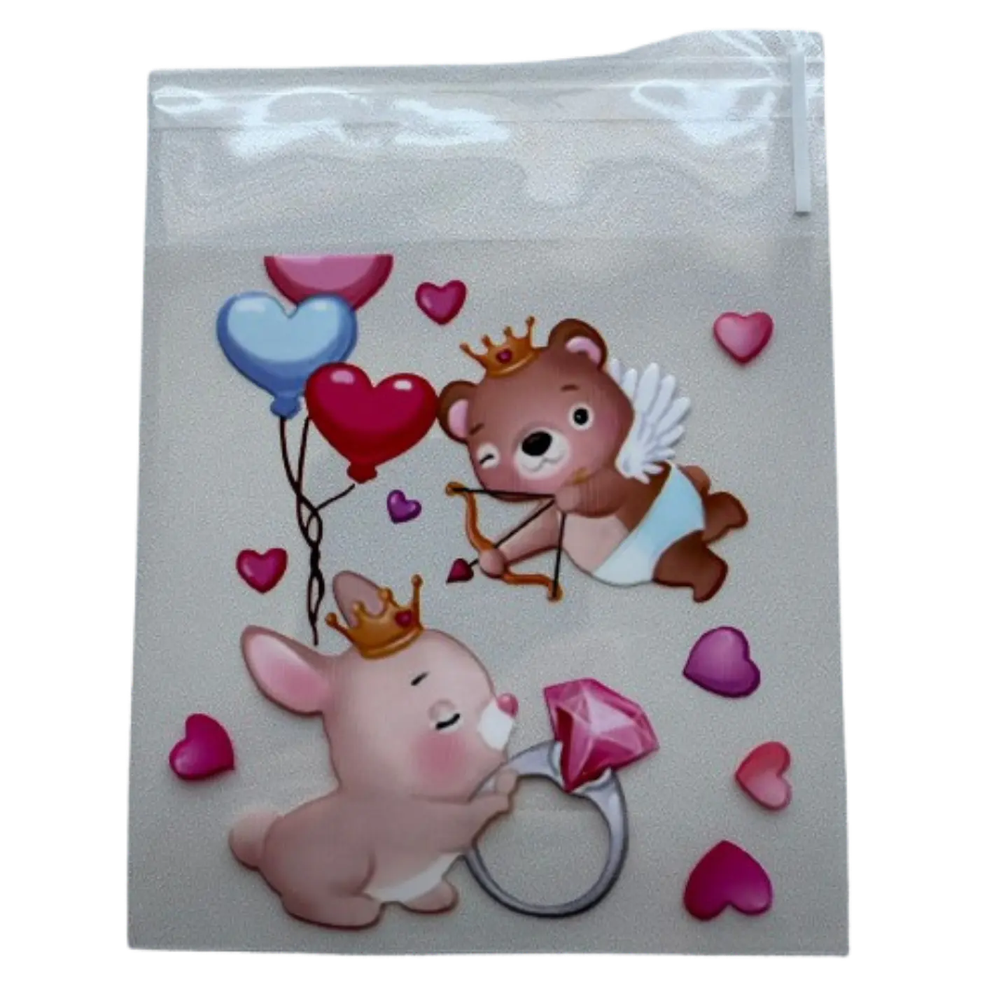 Bolsas San Valentin C Celofan Autoadhesivas 100un 10x10+2cm 3