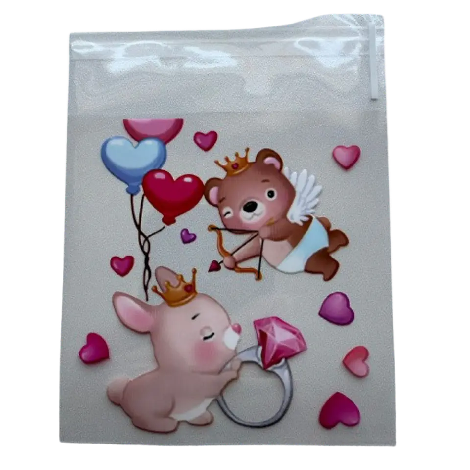 Bolsas San Valentin C Celofan Autoadhesivas 100un 10x10+2cm 3