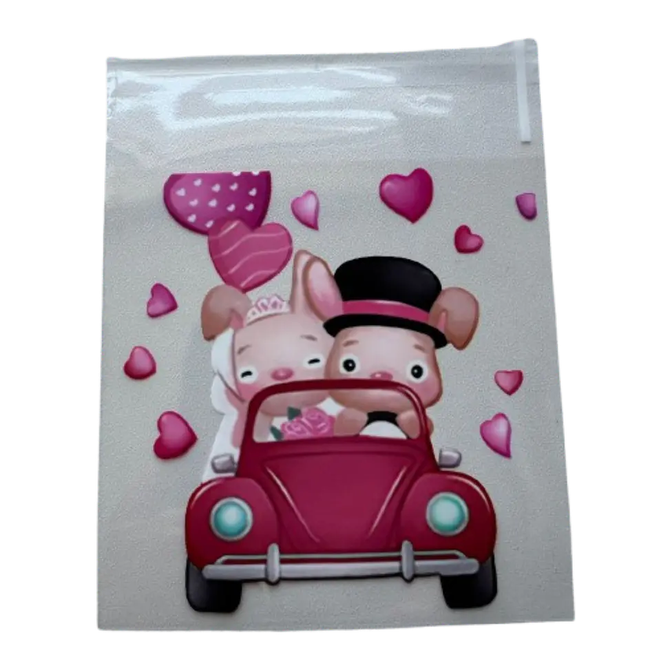Bolsas San Valentin C Celofan Autoadhesivas 100un 10x10+2cm 4