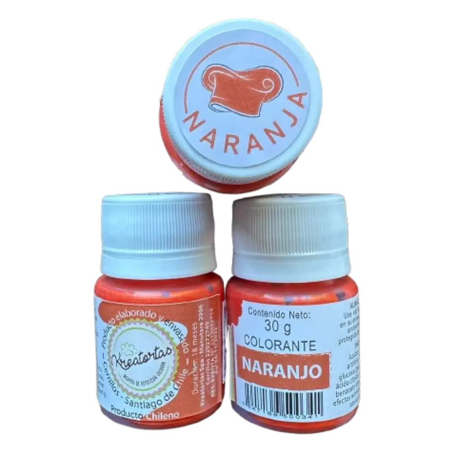 Colorante Gel Naranja Comestible Reposteria Kreatortas 30g 2