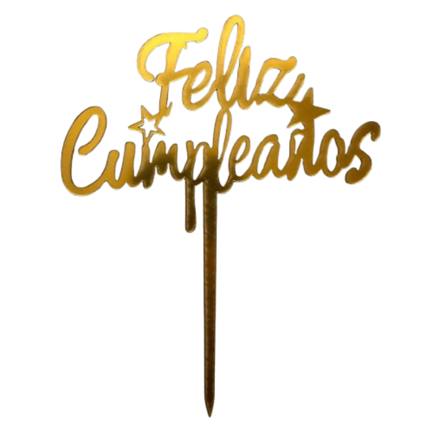 Topper Feliz Cumpleaños 2 Dorado 1