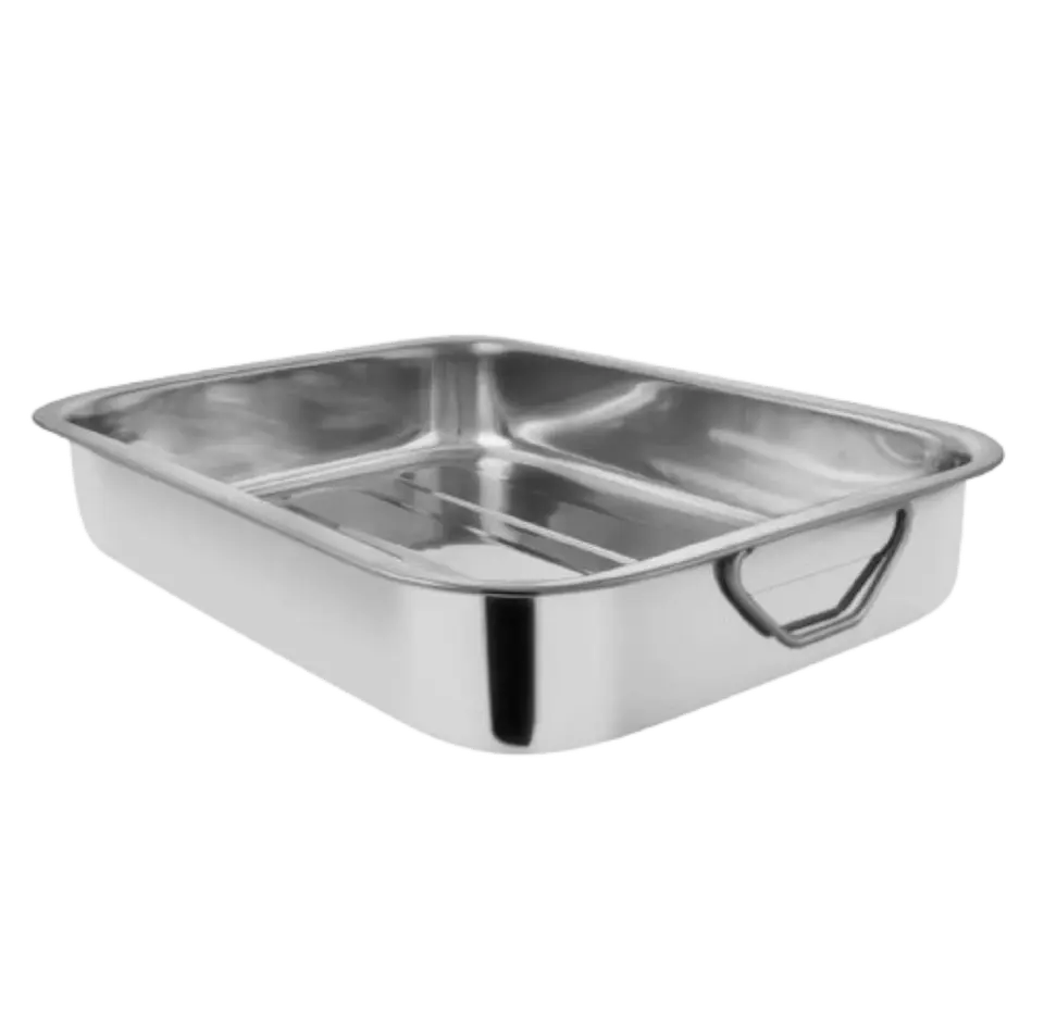 Fuente Rectangular Con Azas Acero Inoxidable Cuiner 35cm 1