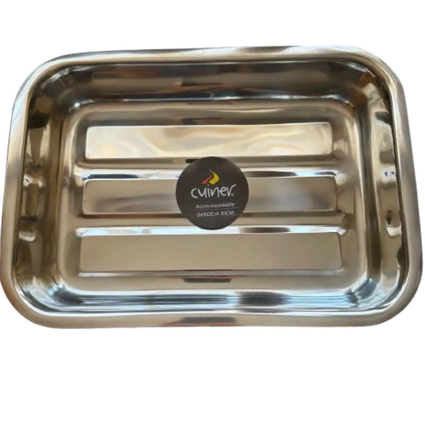 Fuente Rectangular Con Azas Acero Inoxidable Cuiner 35cm 2