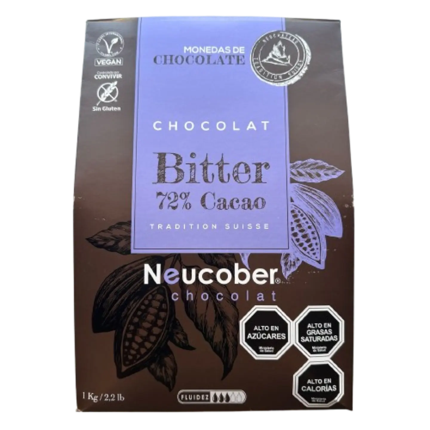 Chocolate 72% Cacao Amargo Monedas 832 Neucober 1kg 1