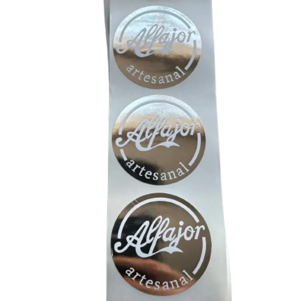 Sticker Alfajor Plateado 100un 38mm 2