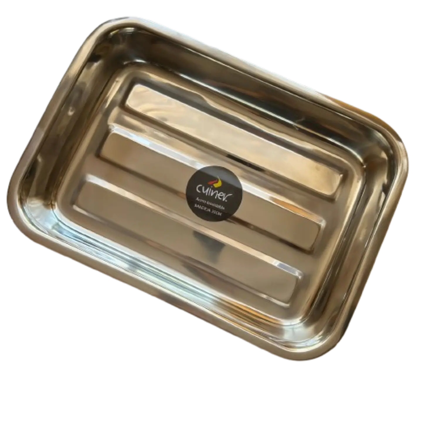Fuente Rectangular Con Azas Acero Inoxidable Cuiner 30cm 3