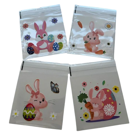 Bolsas Pascua D Celofan Autoadhesivas 100un 10x10+2cm