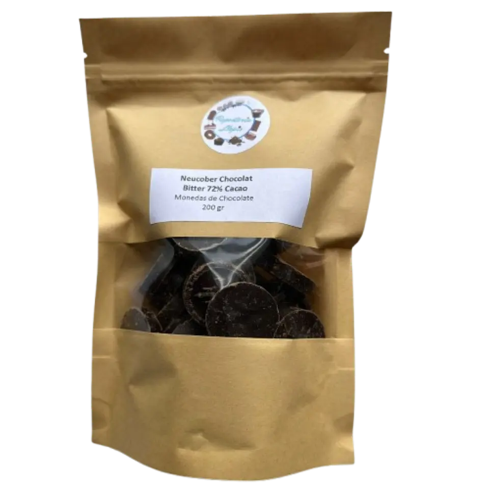 Chocolate 72% Cacao Amargo Monedas 832 Neucober 200g 1