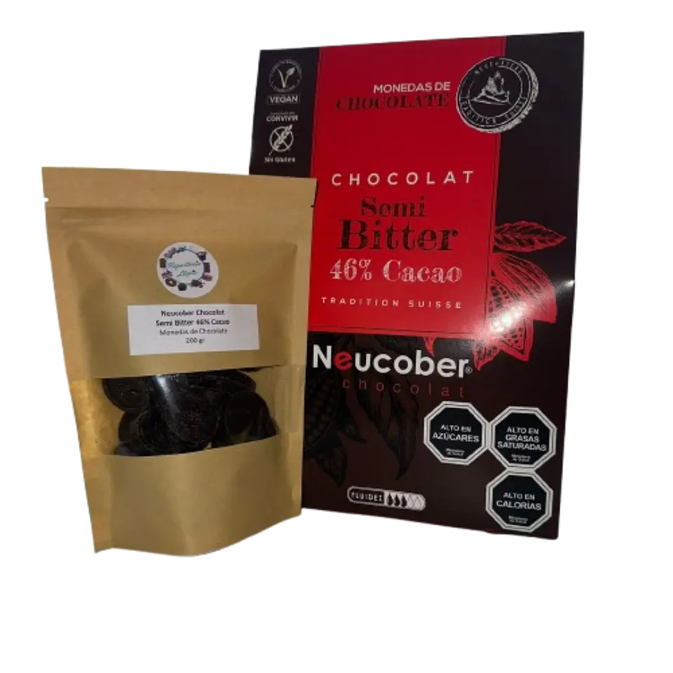 Chocolate 46% Cacao Semi Amargo Monedas 801 Neucober 200g 1