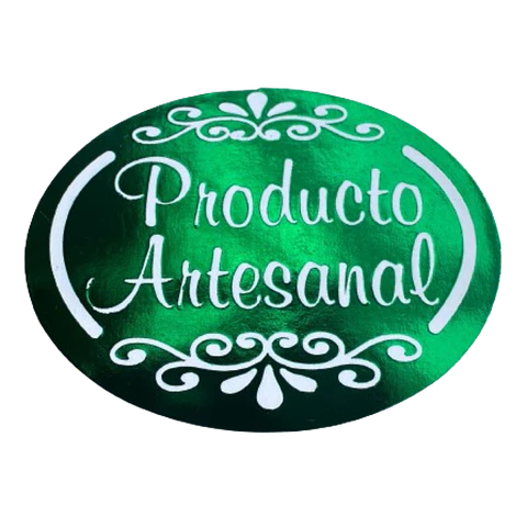Sticker Producto Artesanal Verde 100un 38mm