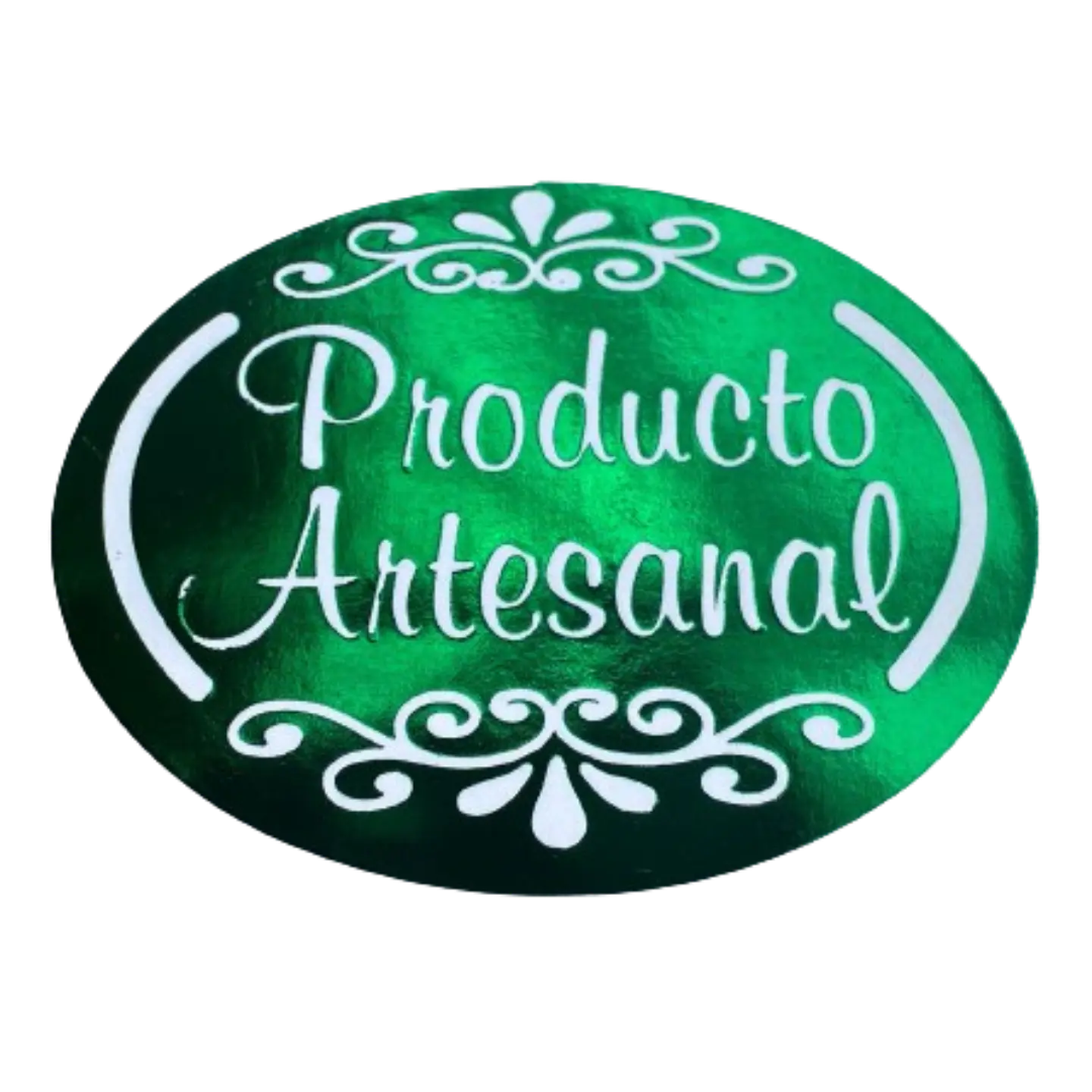 Sticker Producto Artesanal Verde 100un 38mm 1