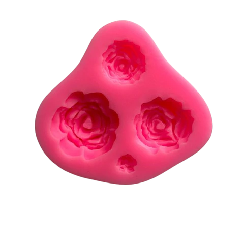 Molde Silicona Rosas 4 Figuras 7,2x7,2cm