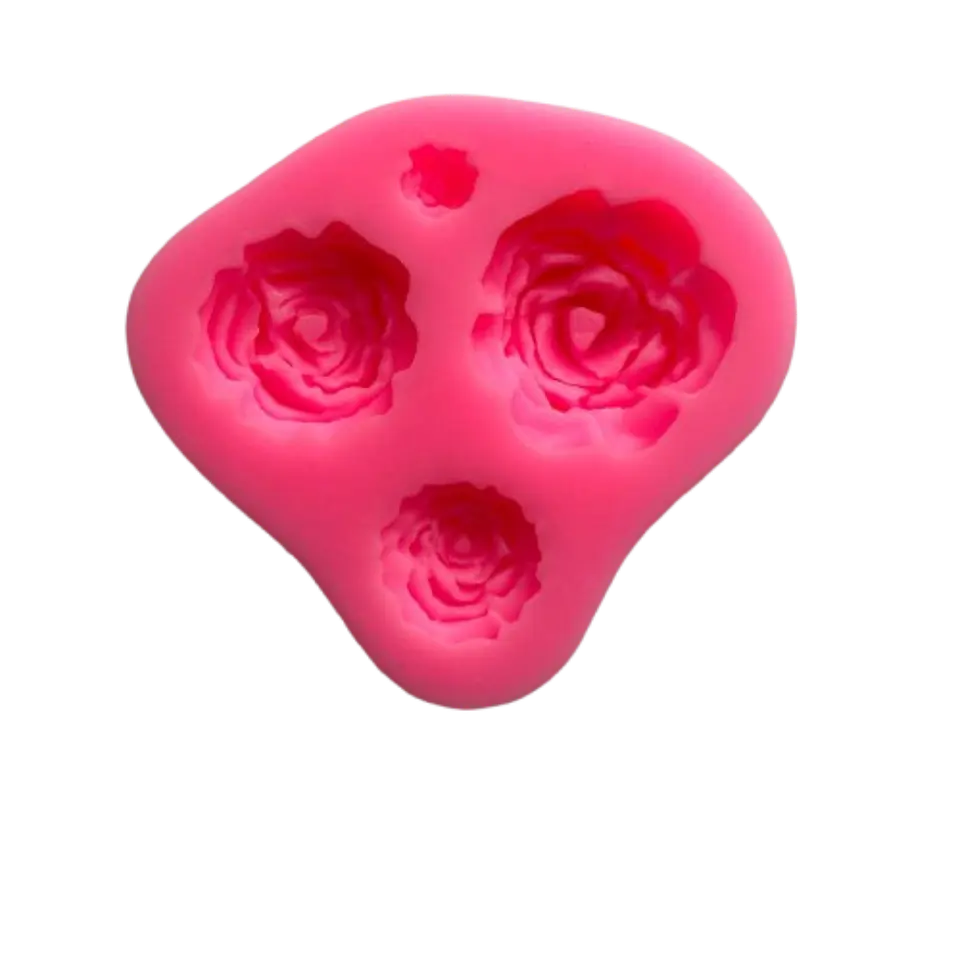 Molde Silicona Rosas 4 Figuras 7,2x7,2cm 2