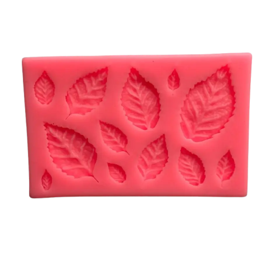 Molde Silicona Hojas 12 Figuras 9,6x6,2cm 1