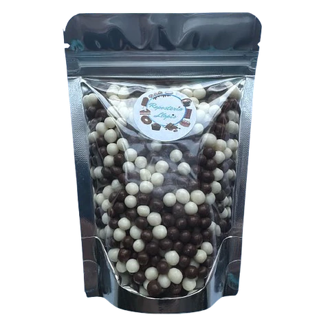 Bolitas De Cereal Blanco Negro Bañadas En Chocolate 80g