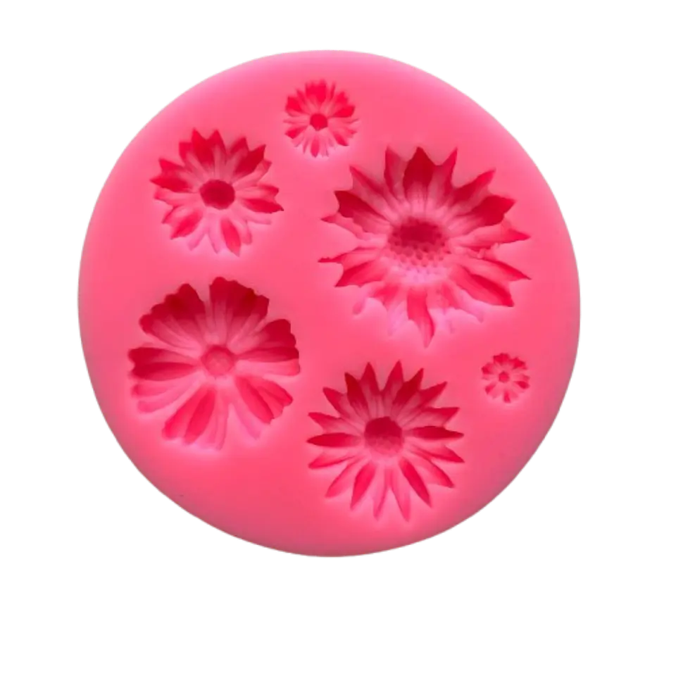 Molde Silicona Flores B 6 Figuras 7,2x7,2cm 2