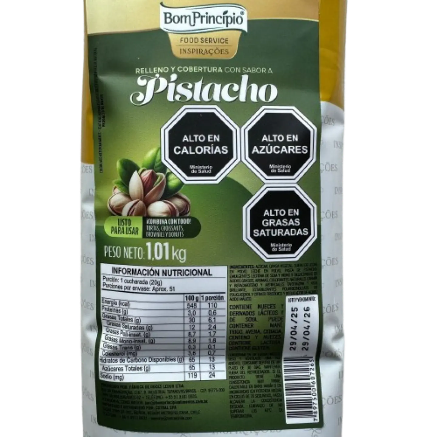Relleno Pasta De Pistacho Bon Principio 1kg 2