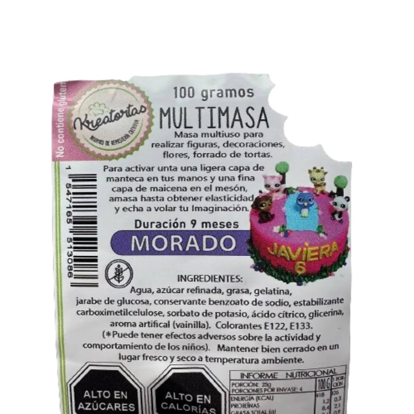 Multimasa Fondant Morada Kreatortas 100g 2