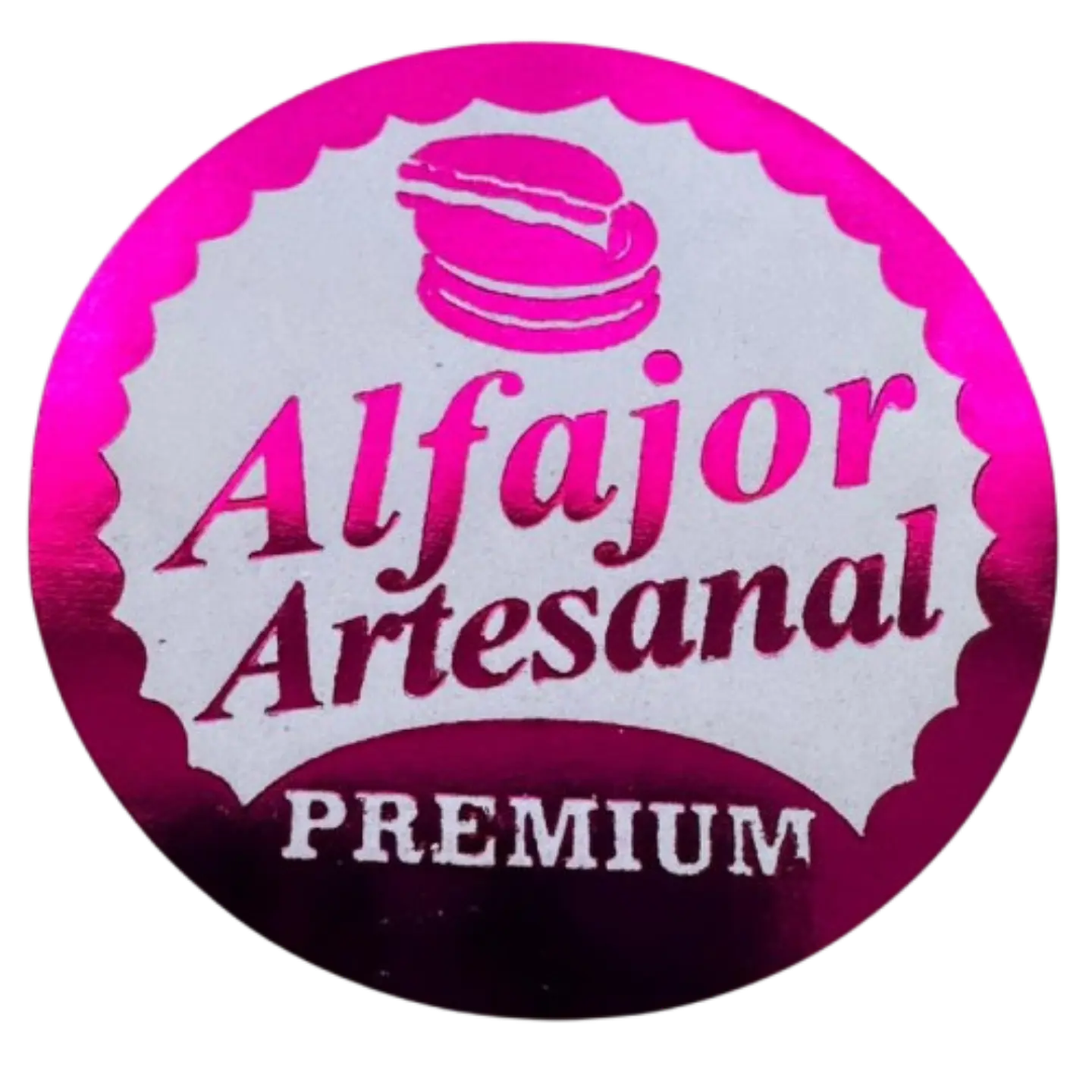 Sticker Alfajor Fucsia 100un 38mm 1