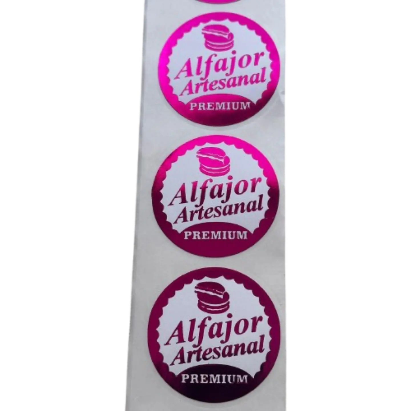 Sticker Alfajor Fucsia 100un 38mm 2