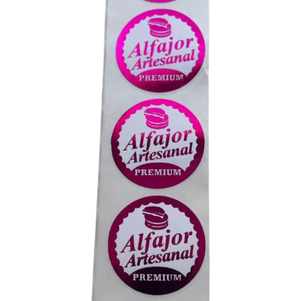 Sticker Alfajor Fucsia 100un 38mm 2