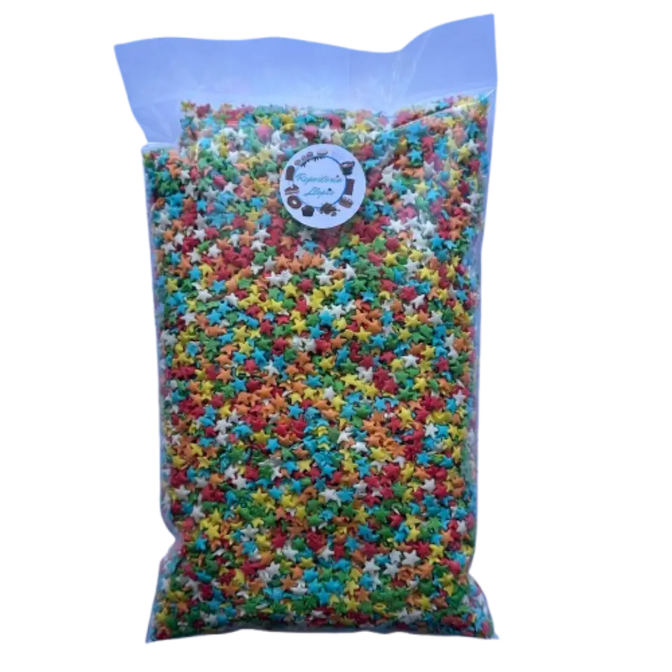 Decoracion Estrellas Multicolor Comestible 500g 1