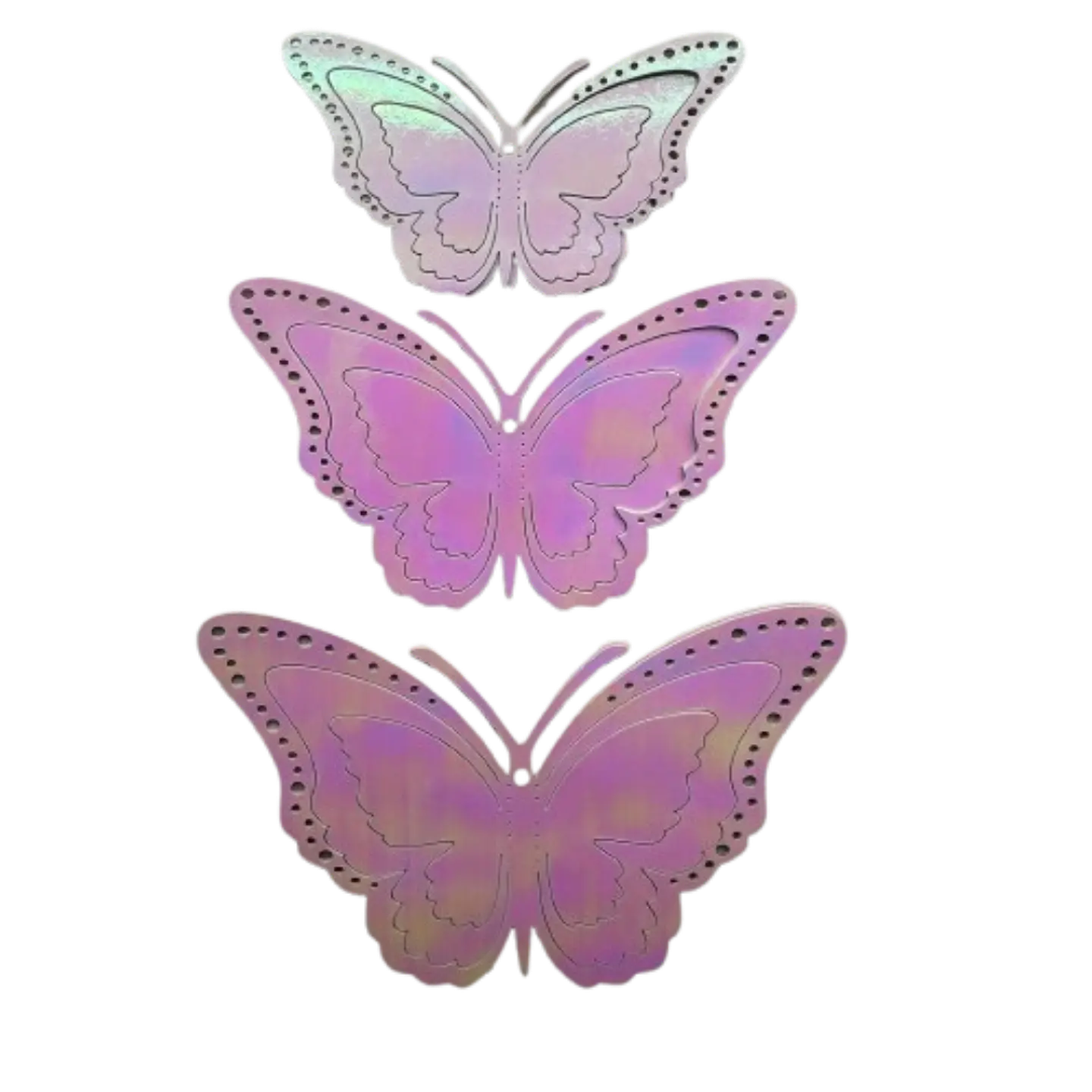 Topper Mariposas Decorativas Rosada Tornasol 12 pcs 1
