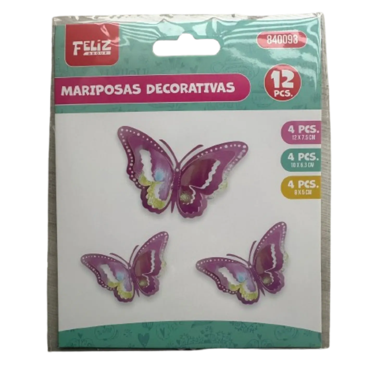 Topper Mariposas Decorativas Rosada Tornasol 12 pcs 2