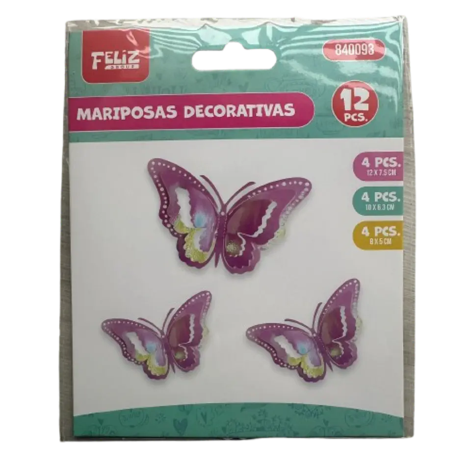Topper Mariposas Decorativas Rosada Tornasol 12 pcs 2