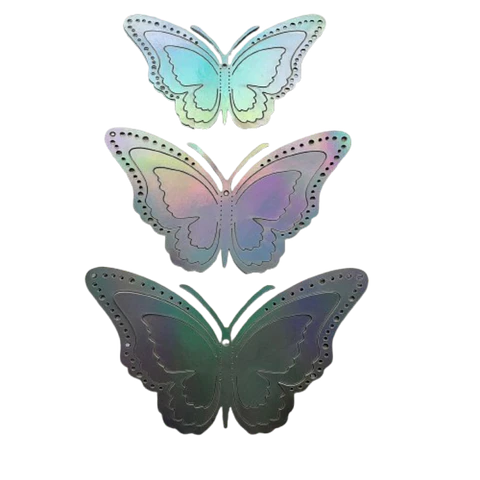 Topper Mariposas Decorativas Purpura Tornasol 12 pcs