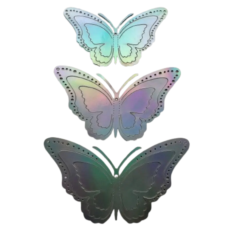 Topper Mariposas Decorativas Purpura Tornasol 12 pcs 1