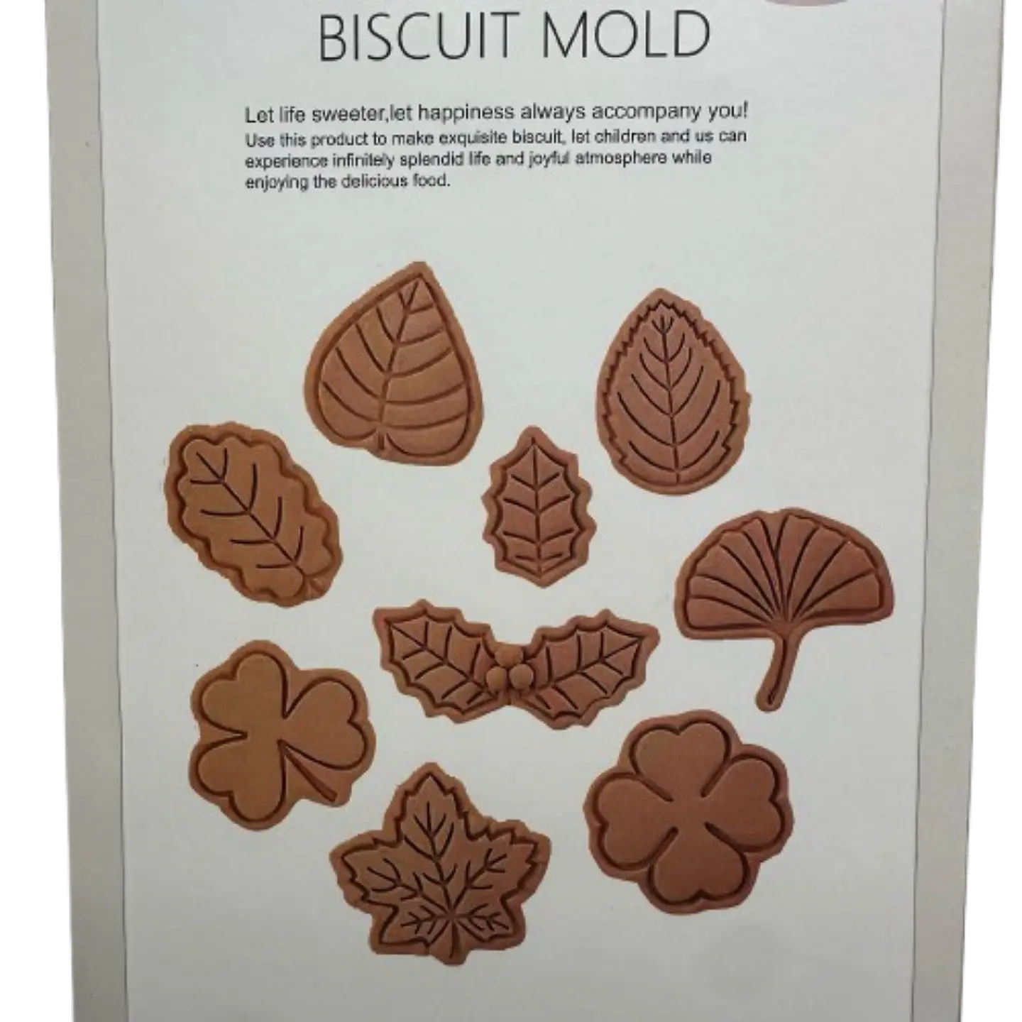 Cortador Galletas Hojas Estampadas 8 Diseños 2