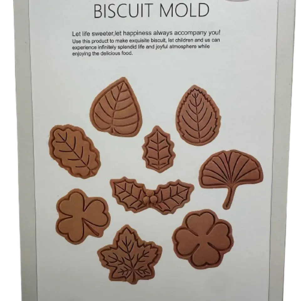 Cortador Galletas Hojas Estampadas 8 Diseños 2